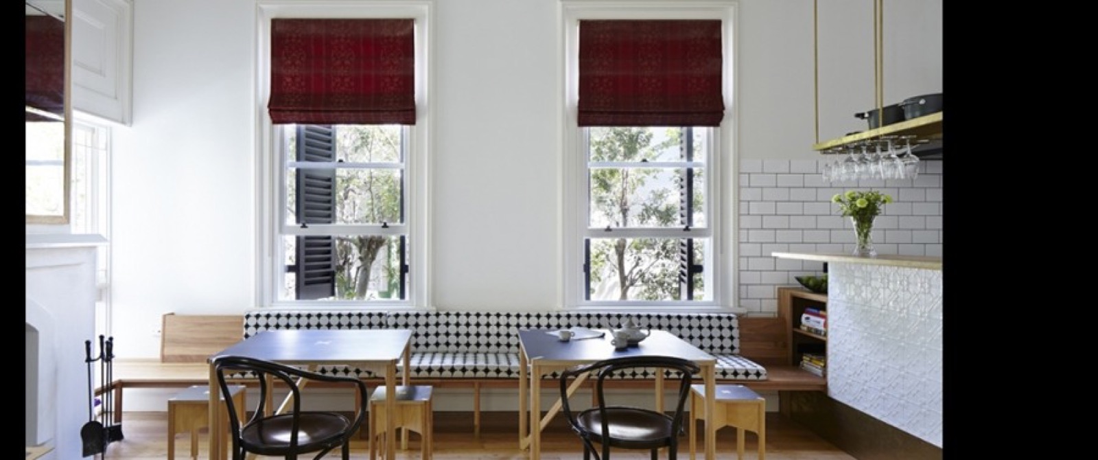 Custom banquette seating in a Brisbane dining space